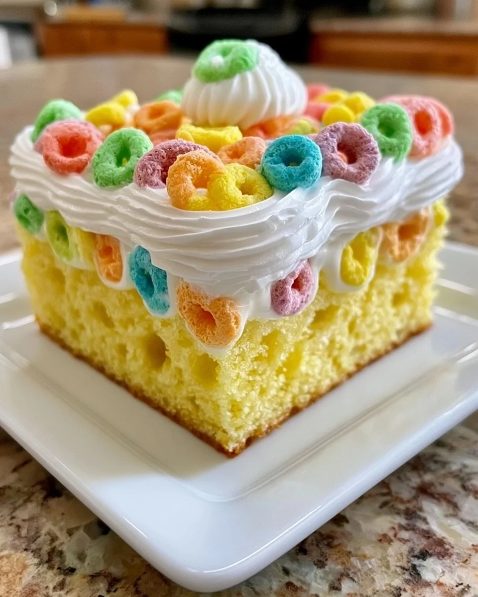 Froot Loops Zitronenpoke-Kuchen