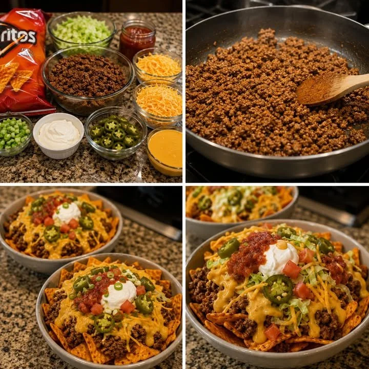Geladene Doritos Taco Käse Schalen