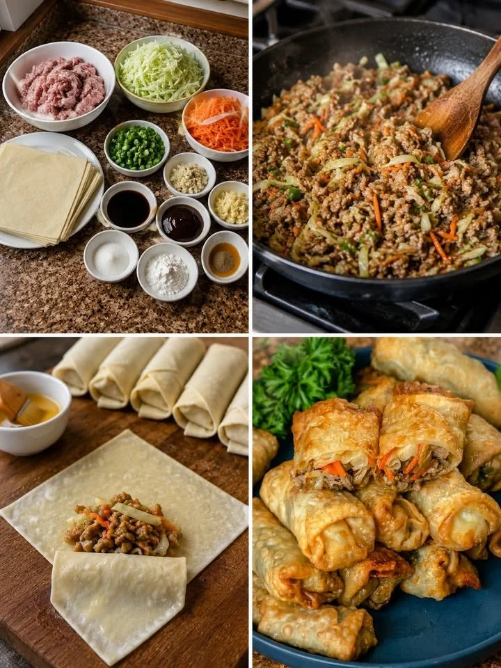 Hausgemachte chinesische Frühlingsrollen