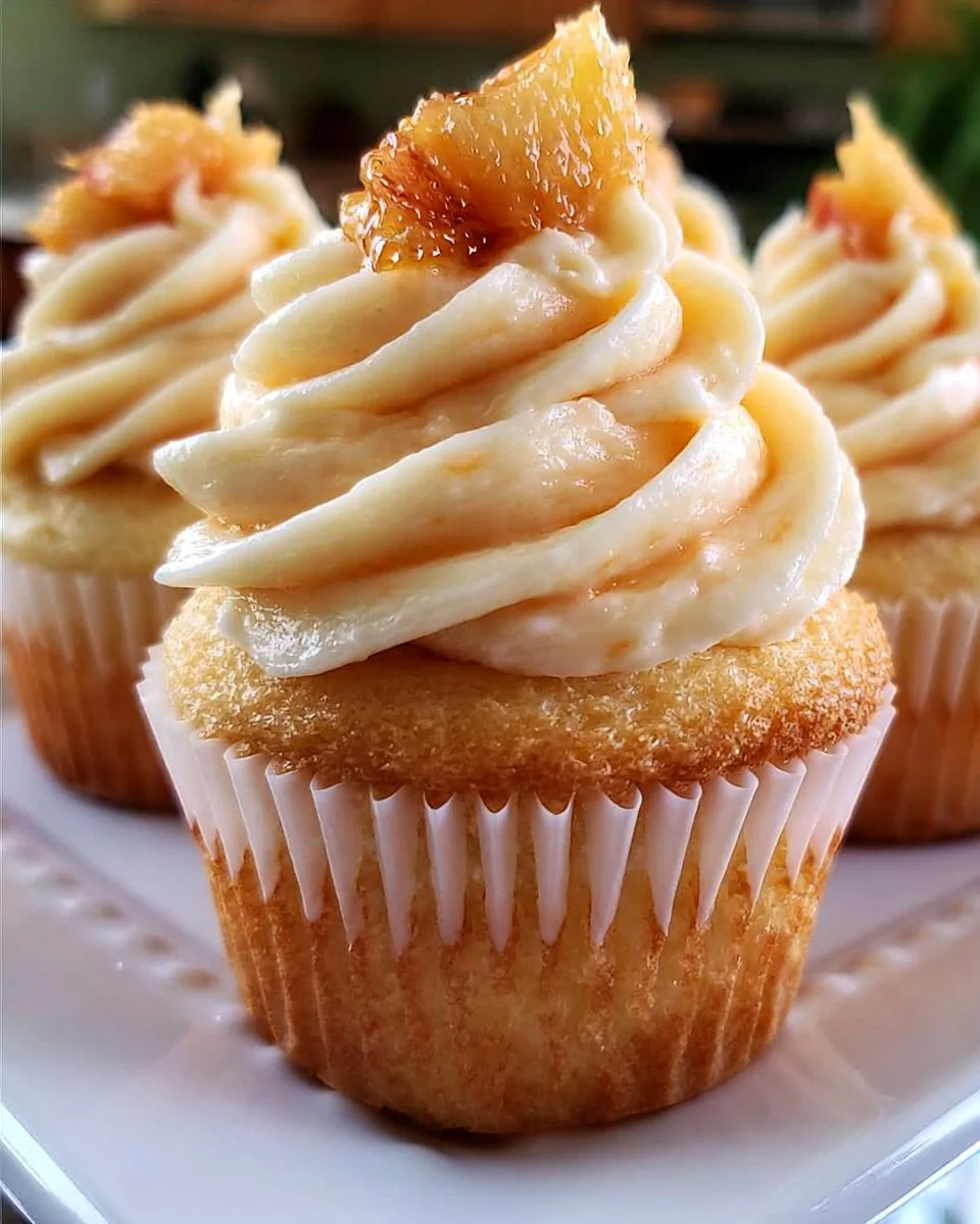 Honig-Pfirsich-Frischkäse-Cupcakes