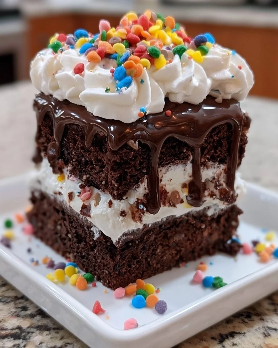 Kosmischer Brownie-Eiswürfelkuchen