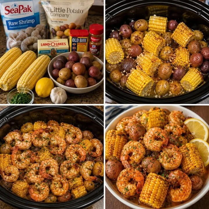 Langsam gekochte Cajun-Garnelen