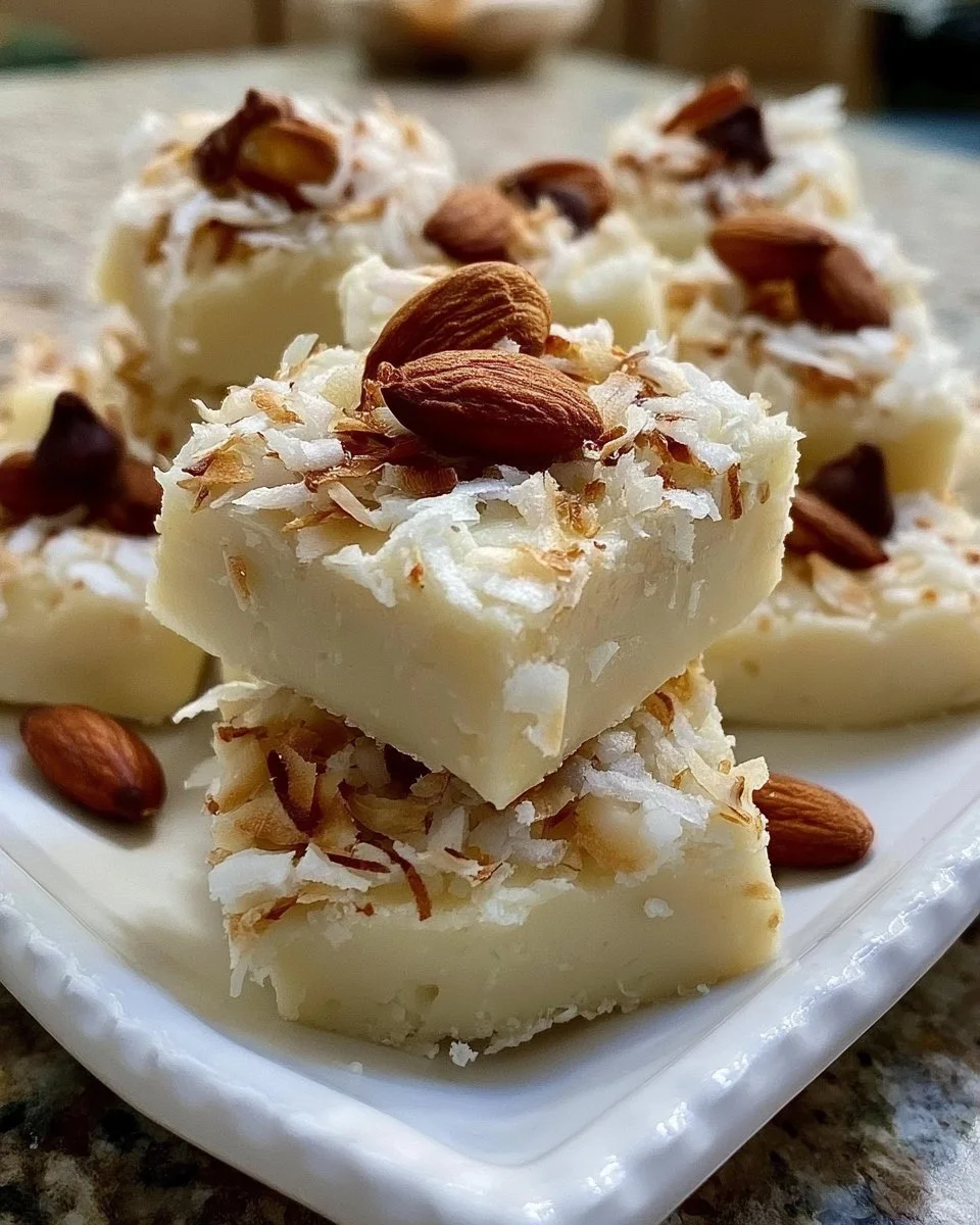 Mandelsplitter-Kokosnuss-Fudge