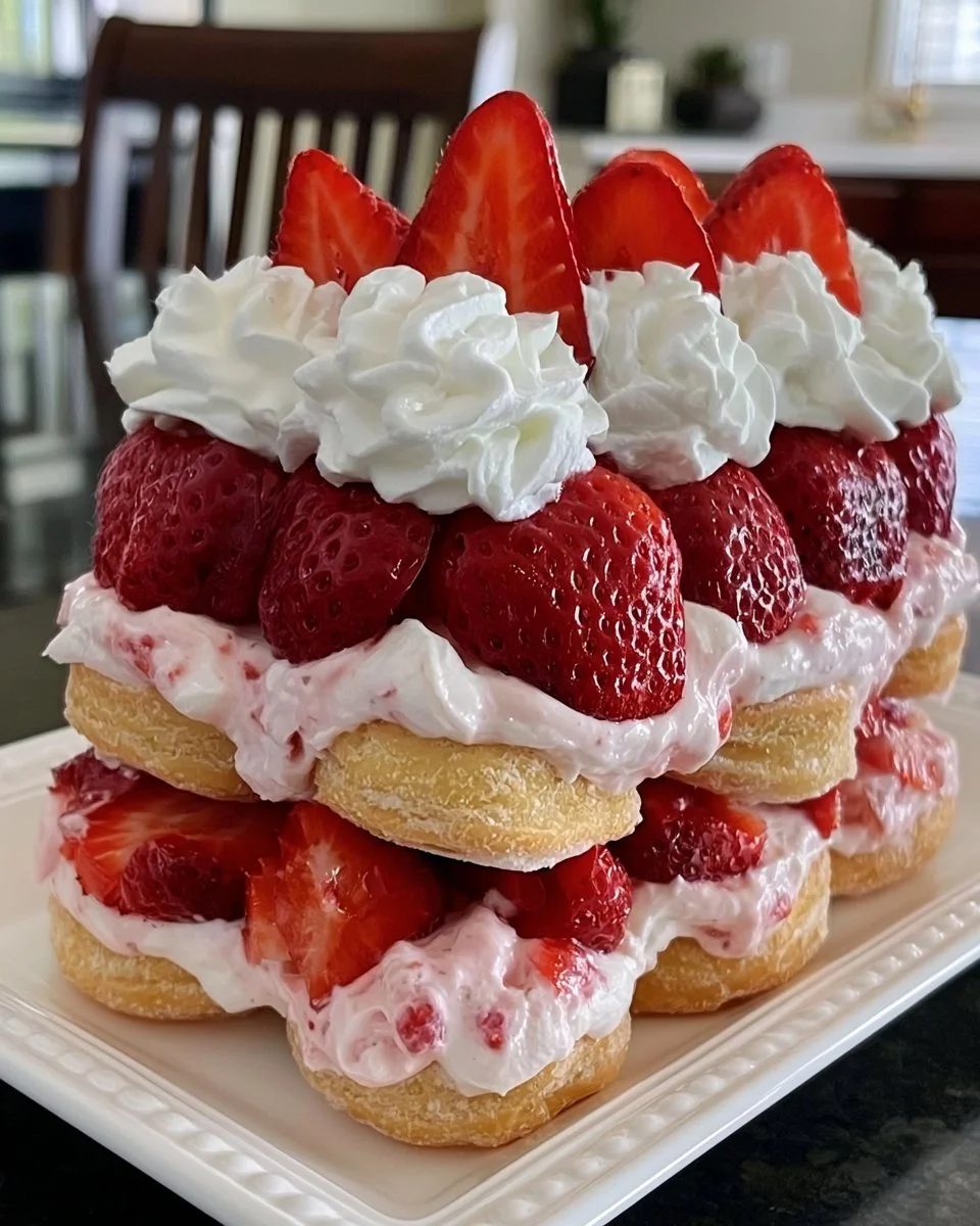 Pulverisierte Donettes Erdbeer-Tiramisu