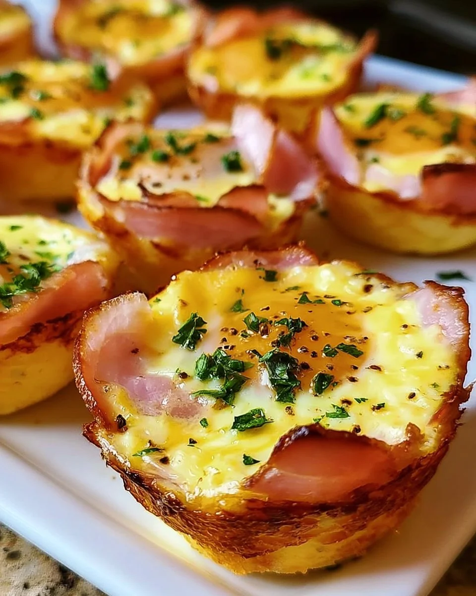 Schinken- und Käse-Eierbecher