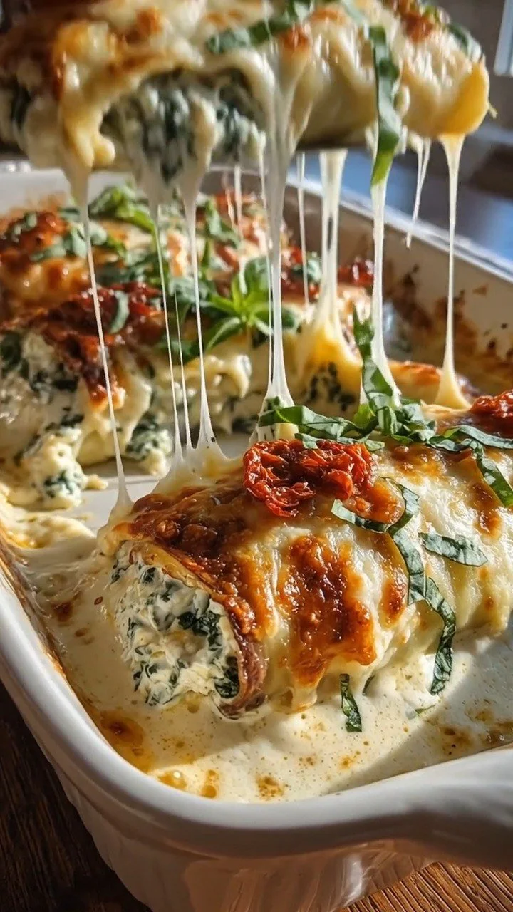 Cremige Spinat-Ricotta-Auberginen-Rollatini