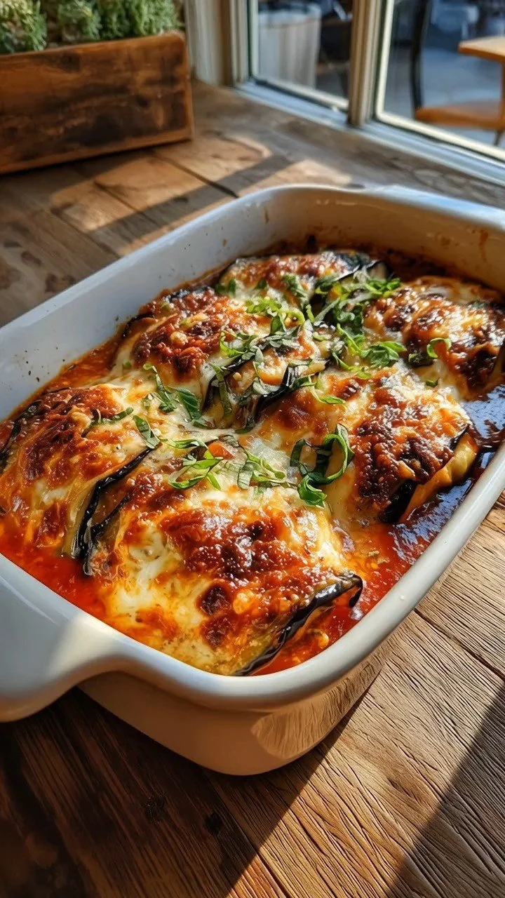Käse-Auberginen-Parmesan-Rollen