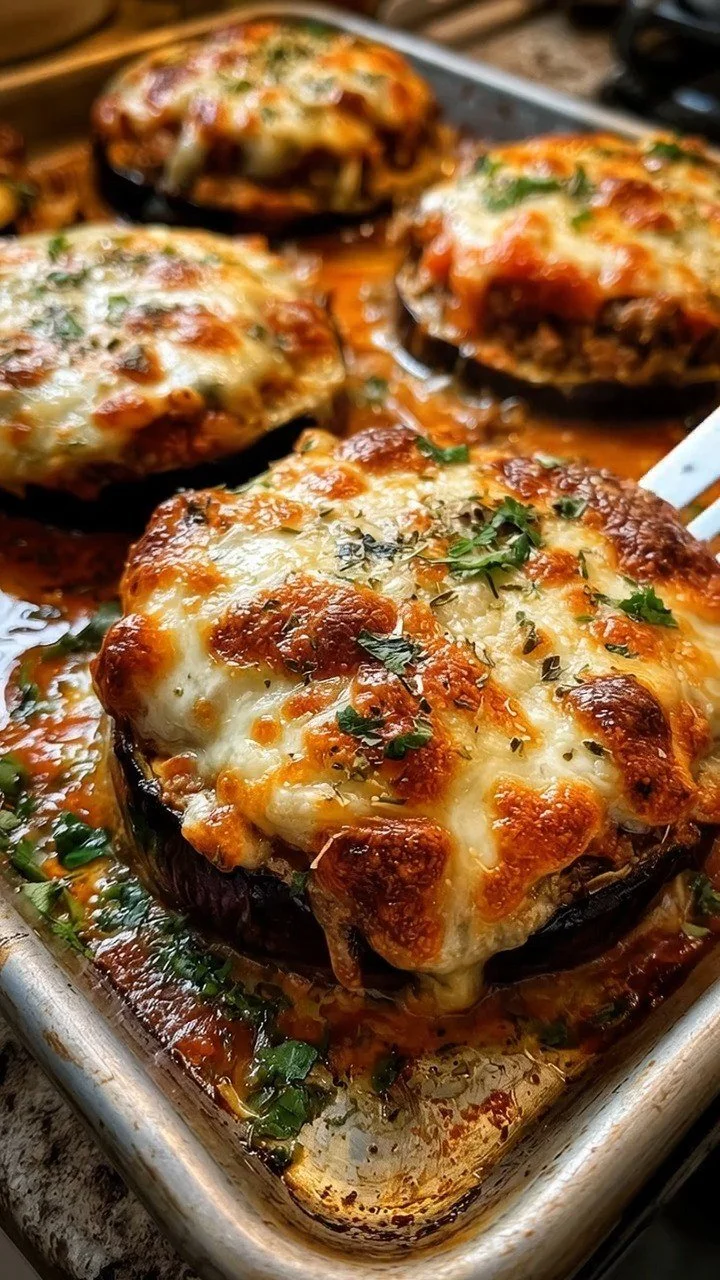 Käsegefüllte italienische Auberginen